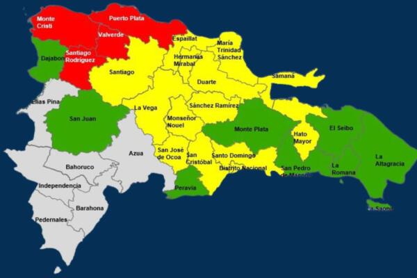 Centro de Operaciones de Emergencias (COE)  coloca cuatro provincias en alerta roja. FOTO: fuente externa