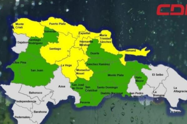 Mapa de las provincias bajo alerta. Foto: CDN Digital