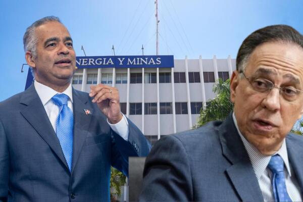 El Ministerio de Energía y Minas, Joel Santos y el presidente del Consejo Unificado de Distribuidoras de Electricidad, Celso Marranzini. Foto: Fuente externa 