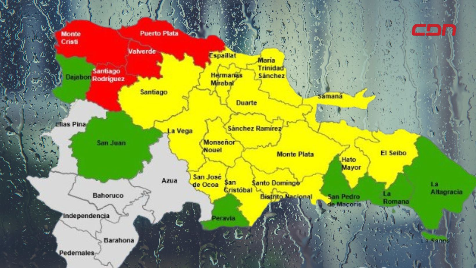 COE mantiene cuatro provincias en alerta roja y eleva a 16 las amarillas