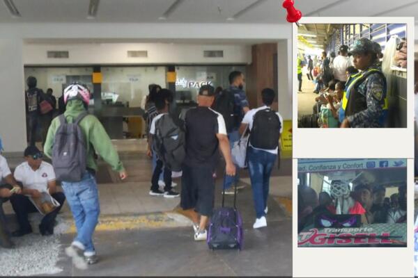 Cientos de personas salieron hacia el Cibao desde la estación de autobuses del KM 9