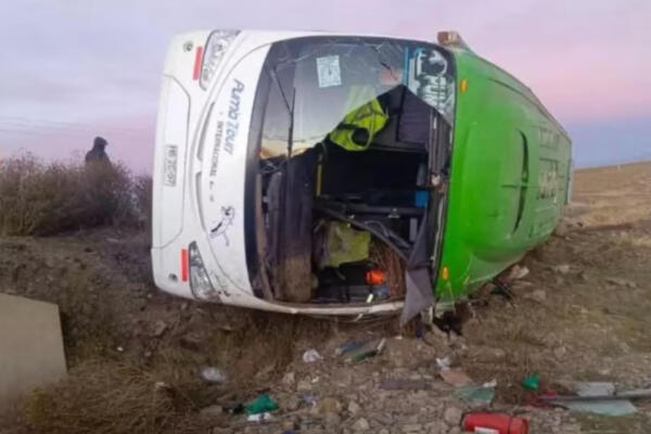 Al menos nueve fallecidos en accidente de bus en el oeste de Bolivia.
