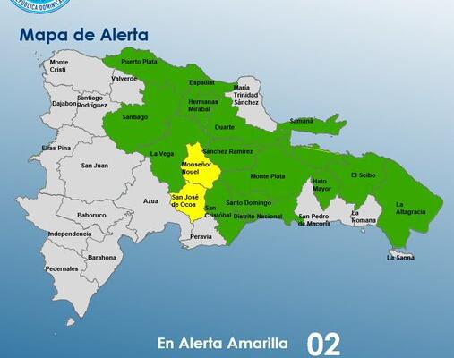 Dos provincias en alerta amarilla y quince  en alerta verde 
