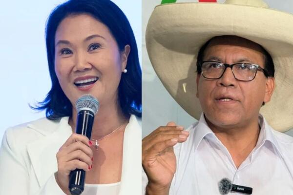 Keiko Fujimori, del partido Fuerza Popular, y el izquierdista Roberto Sánchez, del partido Juntos por el Perú