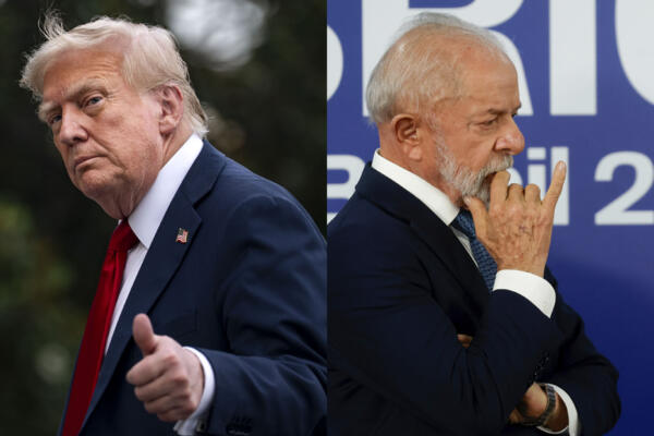 Combo de fotografías de archivo del presidente de Estados Unidos, Donald Trump (i), y el presidente de Brasil, Luiz Inácio Lula da Silva. EFE/ Archivo