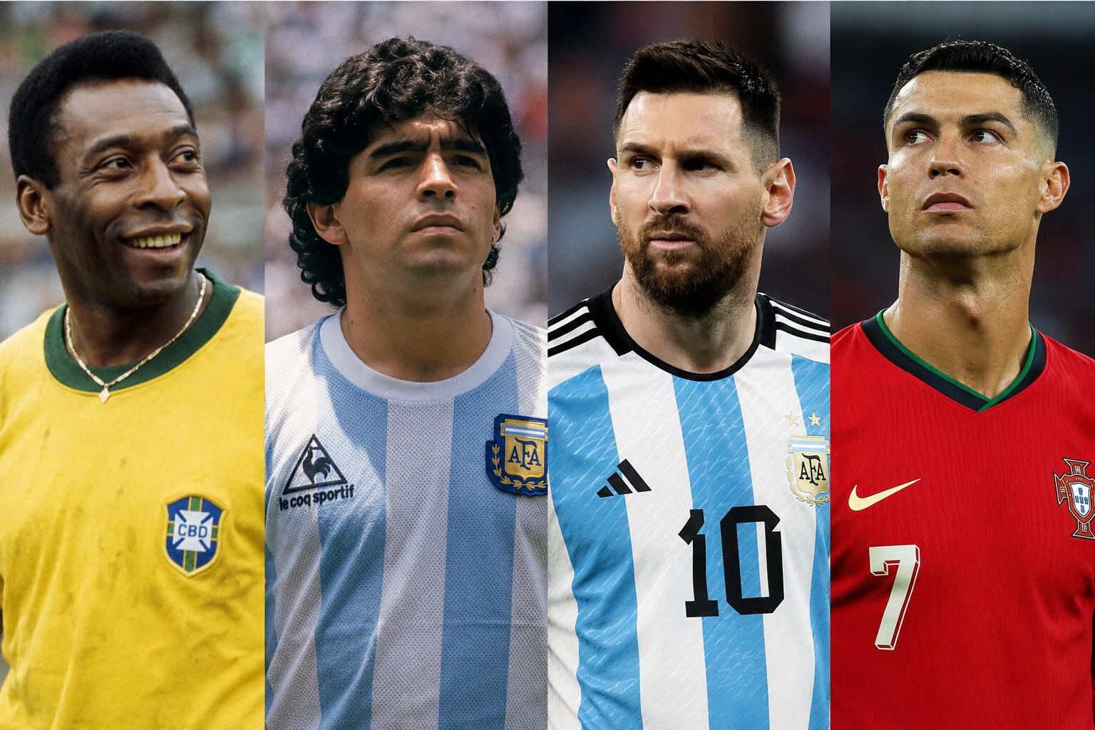 Pelé, Maradona, Messi y Cristiano