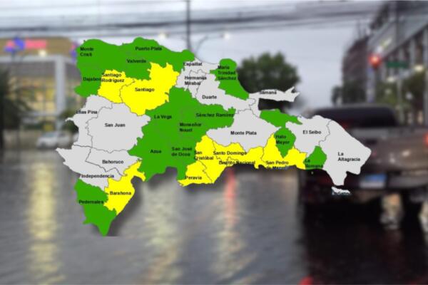 Por riesgo de crecidas de ríos, arroyos e inundaciones, se incrementaron las alertas: alerta amarilla para ocho demarcaciones (entre ellas Santo Domingo, Distrito Nacional y Santiago) y alerta verde para 13 provincias, instando a la población a mantener vigilancia y medidas de prevención.