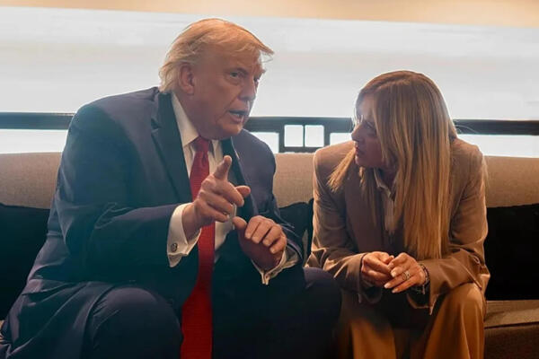 Donald Trump,  presidente de Estados Unidos (izquierda) y  Giorgia Meloni, primera ministra de Italia (derecha). 