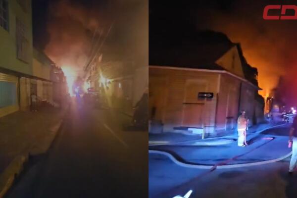 Incendio deja una vivienda destruida y dos parcialmente afectadas en el centro de Santiago