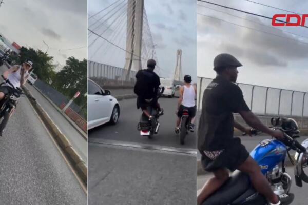 Onguito Wa en video realizando peligrosas acrobacias en moto