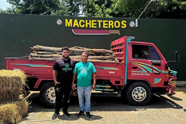El camión transportaba los postes de cambrón sin documentos. Foto: Fuente externa 
