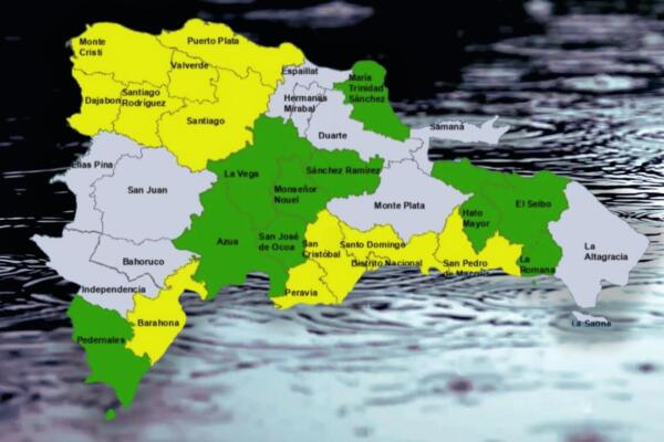 COE eleva a 12 las provincias en alerta amarilla por lluvias asociadas a vaguada y onda tropical