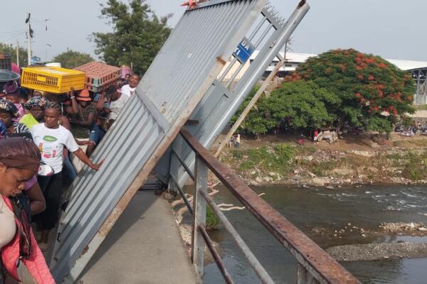 Deterioro del puente sobre el río Masacre genera preocupación en Dajabón. Foto: Fuente externa 