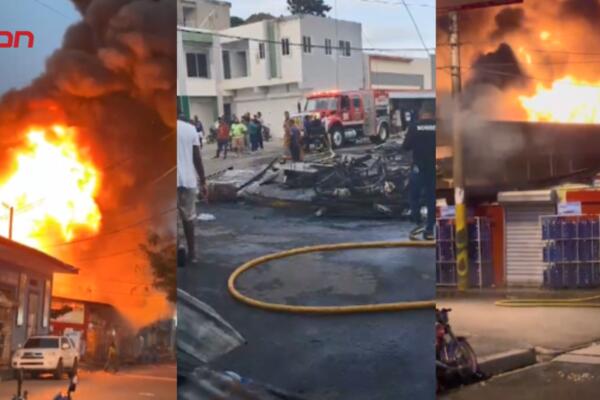 Pérdidas millonarias tras incendio en calle Mella, Imbert. 
