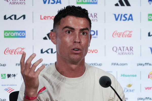 Cristiano Ronaldo, durante la rueda de prensa de la selección de Portugal este domingo en Dallas (Estados Unidos). EFE/Lavandeira jr