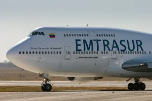 Avión venezolano de carga Boeing 747, detenido en Argentina.
