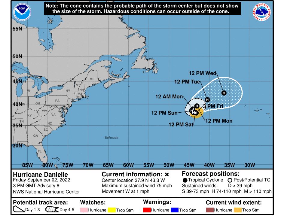 Danielle, el primer huracán del 2022 en el Atlántico