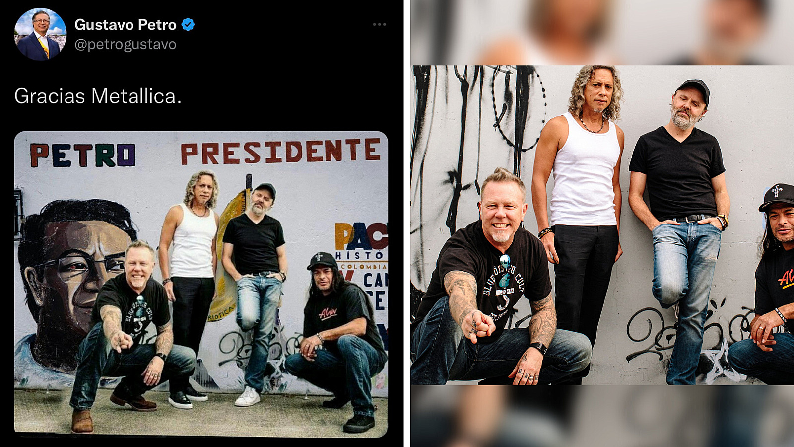 Petro cae en montaje de Metallica "apoyando" su campaña presidencial