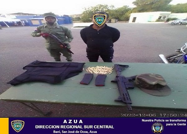 Policía Nacional apresa en Azua un hombre con un fusil semiautomático