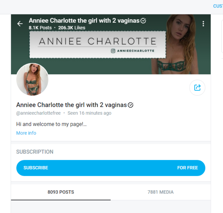 La chica con dos vaginas que triunfa en OnlyFans