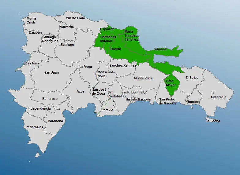 COE mantiene seis provincias en alerta por incidencia de vaguada