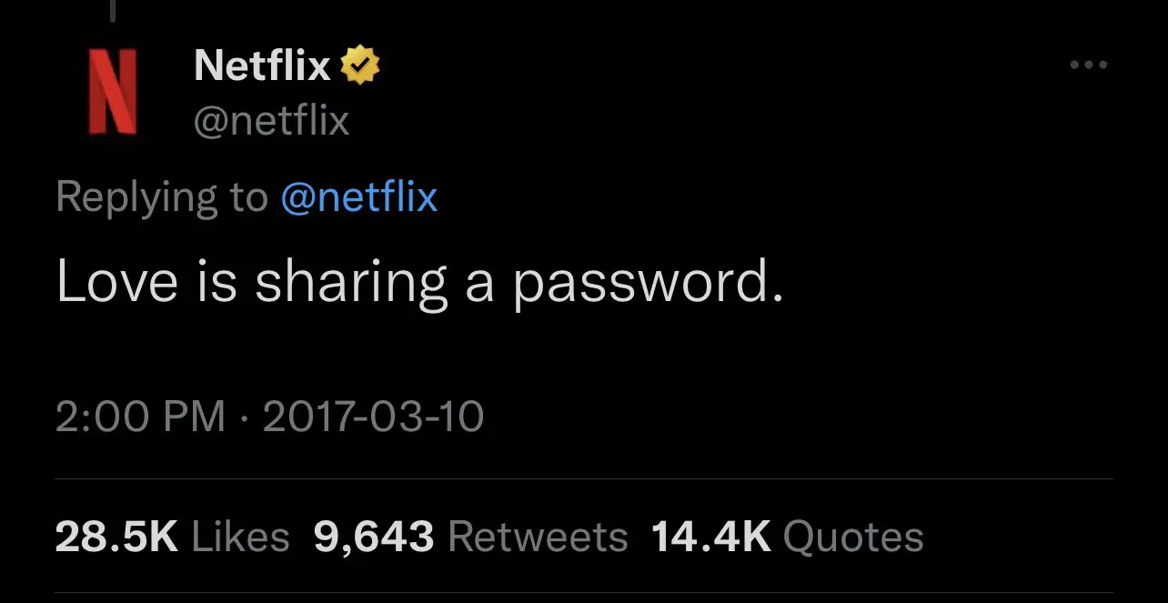 Netflix promovía las contraseñas compartidas por allá por el 2017