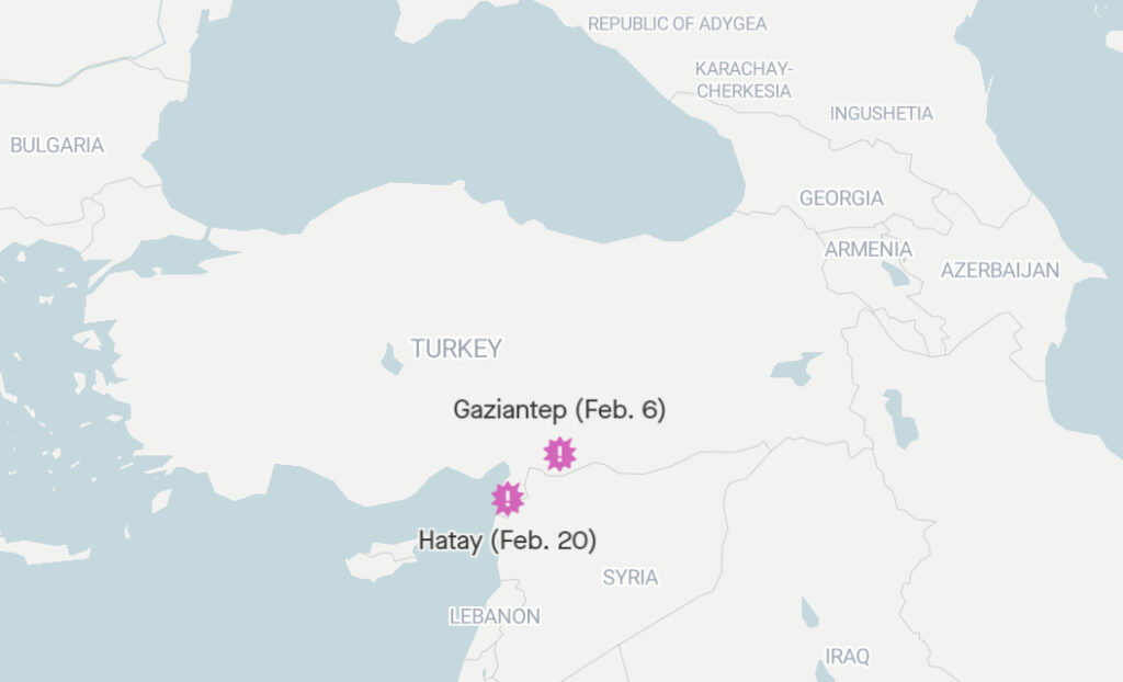 Los dos terremotos de Turquía y Siria, en cifras