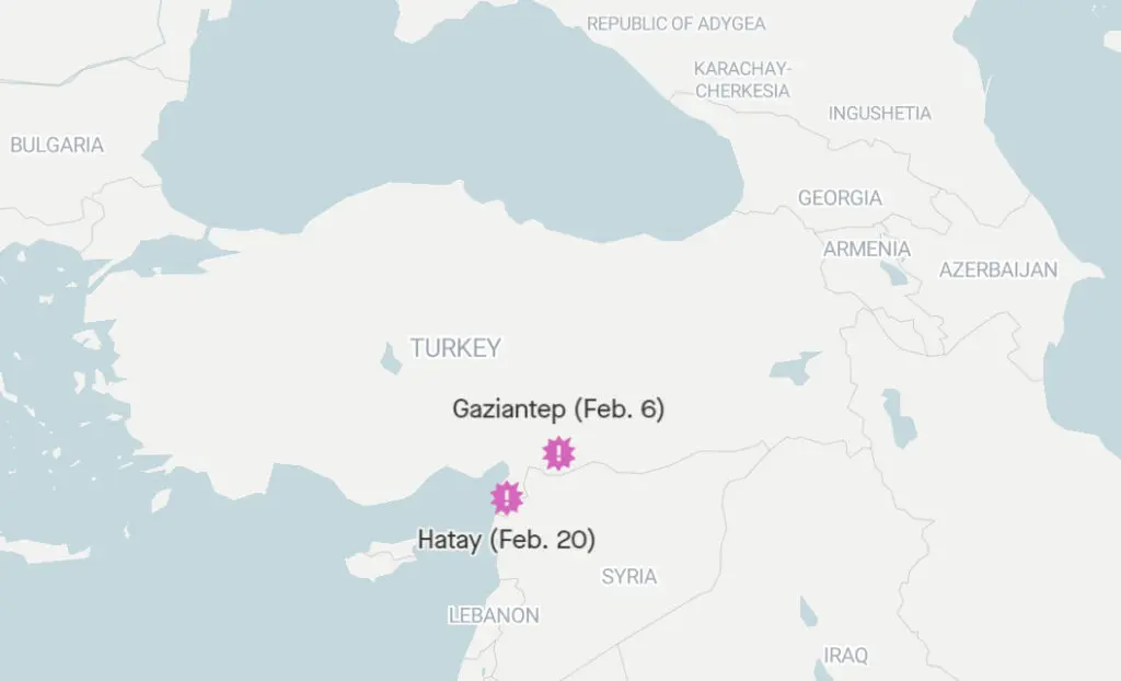 Los dos terremotos de Turquía y Siria, en cifras