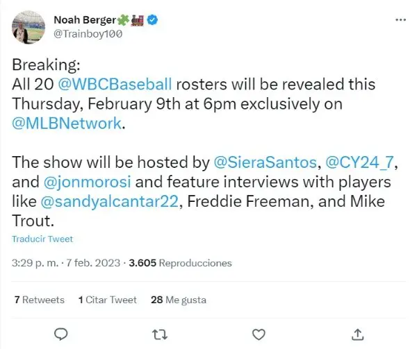 MLB anunciará el roster oficial de RD para el Clásico Mundial este jueves
