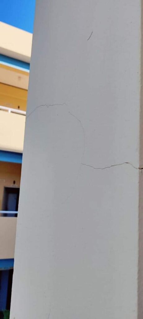 PHOTOS: report damage to Matanzas school after earthquake