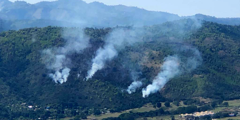 El fuego consumió una parte del parque nacional situado en Constanza, en la provincia de La Vega. Fuente externa