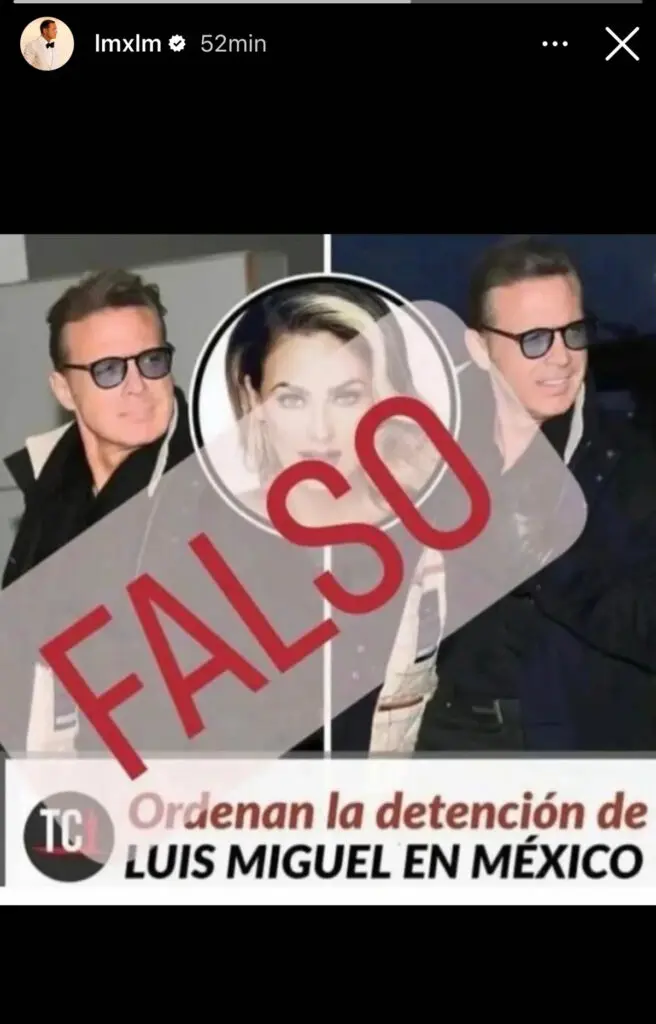 Luis Miguel se pronuncia sobre supuesta orden de detención en su contra