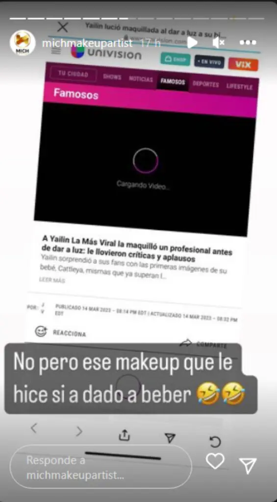 Maquillista de Yailin contó cómo la arregló para su parto