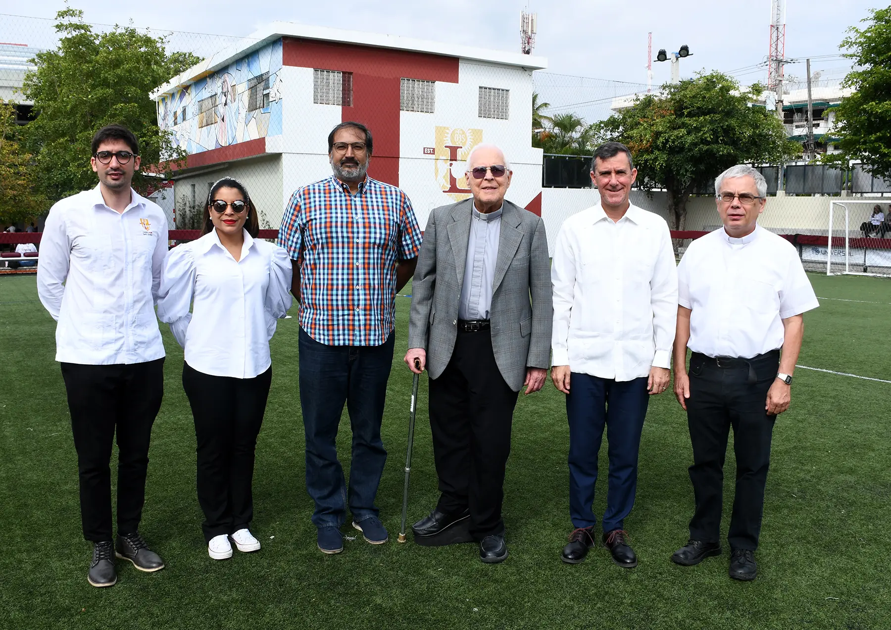 Oscar Casalis, Alicia Molano, Juan Carlos Russo, padre Nelson García, padre Jorge William Hernández Díaz y padre Martín Lenk. FUENTE EXTERNA