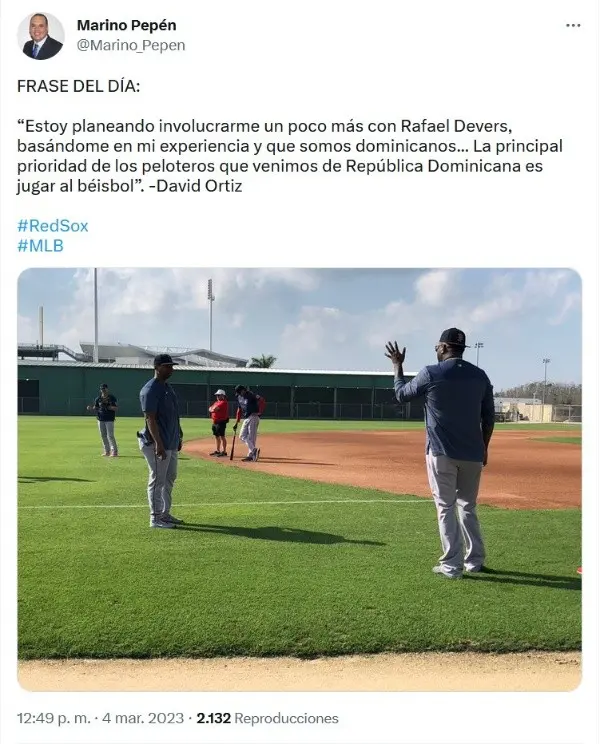 David Ortíz revela quién es su heredero en los Medias Rojas de Boston