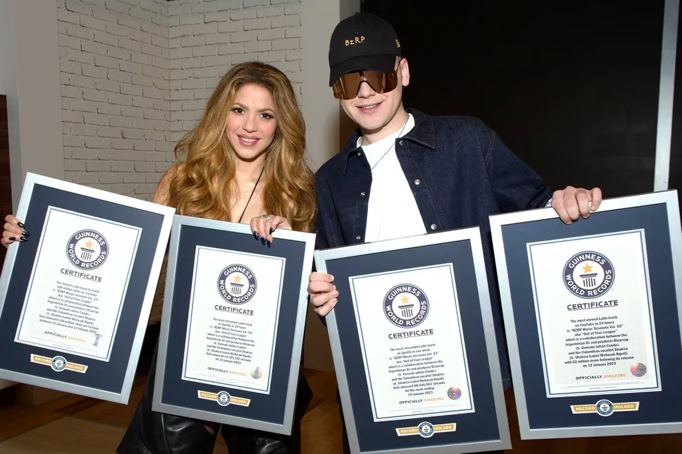 Shakira y Bizarrap siguen haciendo historia: superaron 4 Récords Guinness