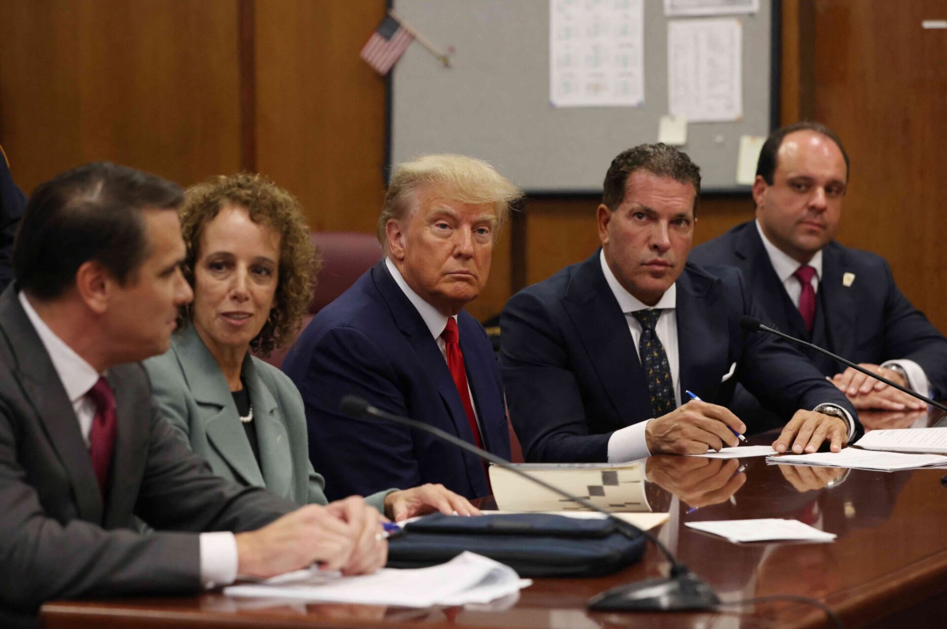 Trump se declara no culpable en el juzgado de Manhattan. Foto: Fuente externa