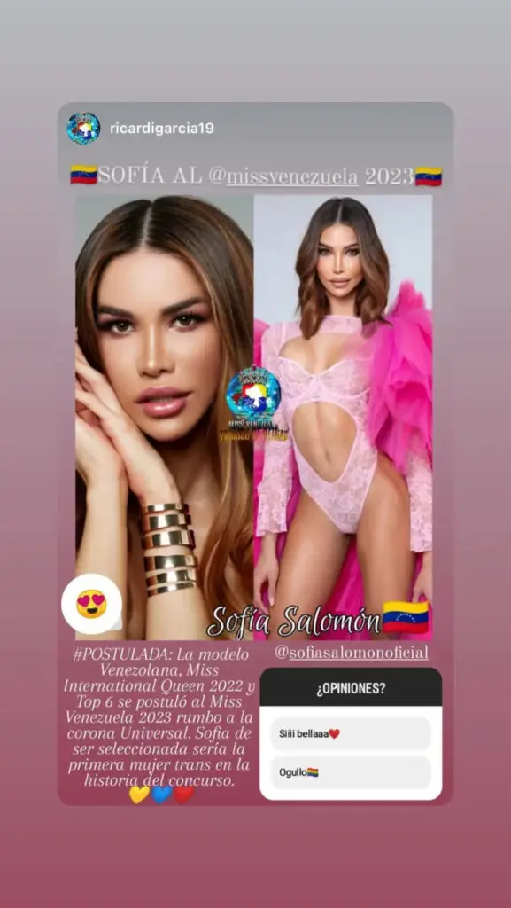 Venezuela podría elegir su primera aspirante trans al Miss Universo