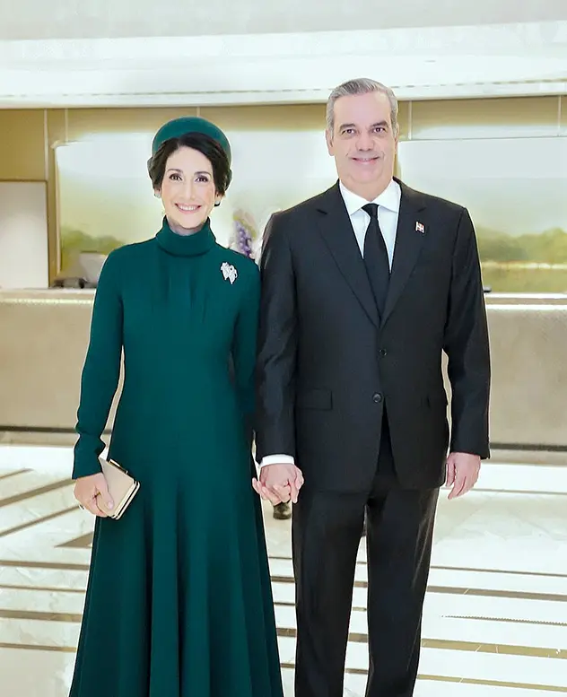 La primera dama de República Dominicana, Raquel Arbaje junto al presidente Luis Abinader.
