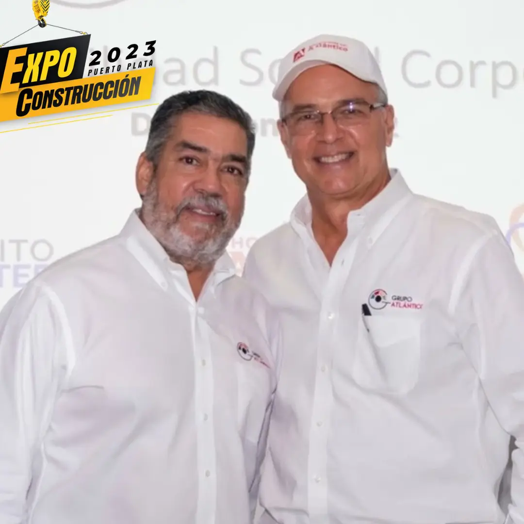 Manuel Duran y Maireni Bournigal durante el anuncio de Expo Construcción Puerto Plata. FUENTE EXTERNA