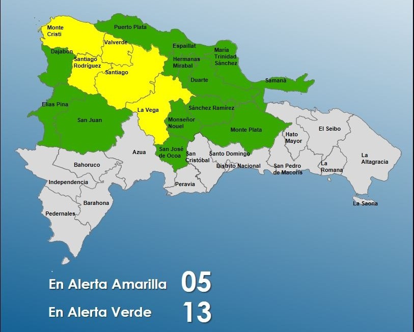 COE aumenta a 18 las provincias en alerta por vaguada