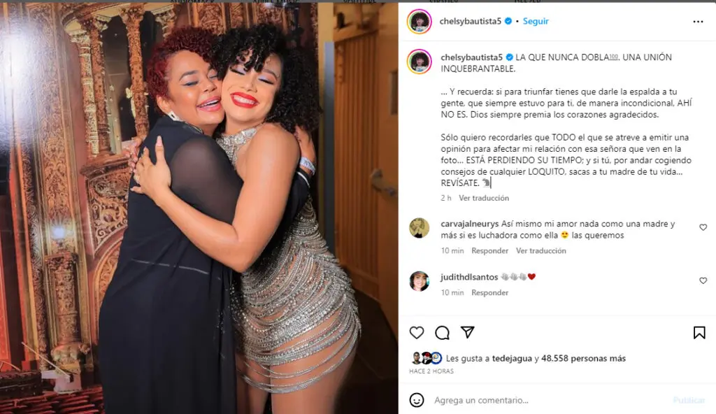 Chelsy Bautista defiende a Cheddy y responde a las críticas