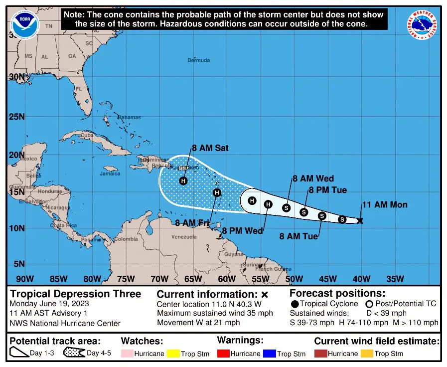 Depresión Tropical #3 podría ser huracán y alerta a RD y Puerto Rico