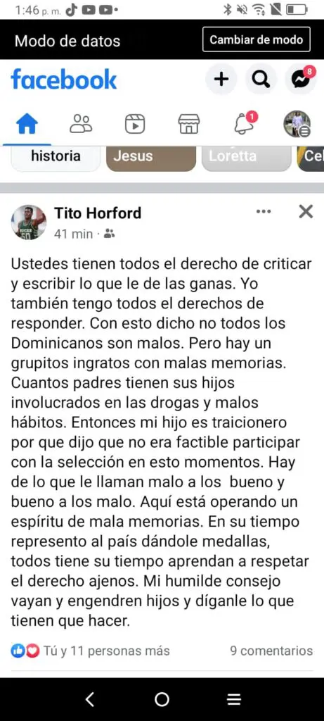 Padre de Al Horford sale en defensa de su hijo y dispara contra los críticos