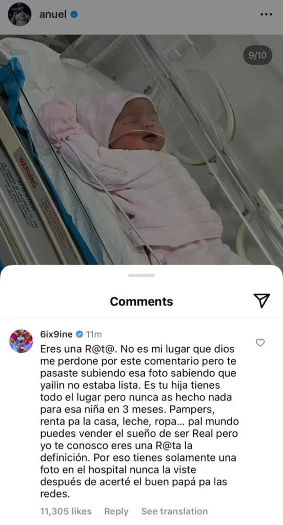 Tekashi explota contra Anuel tras mostrar el rostro de su hija