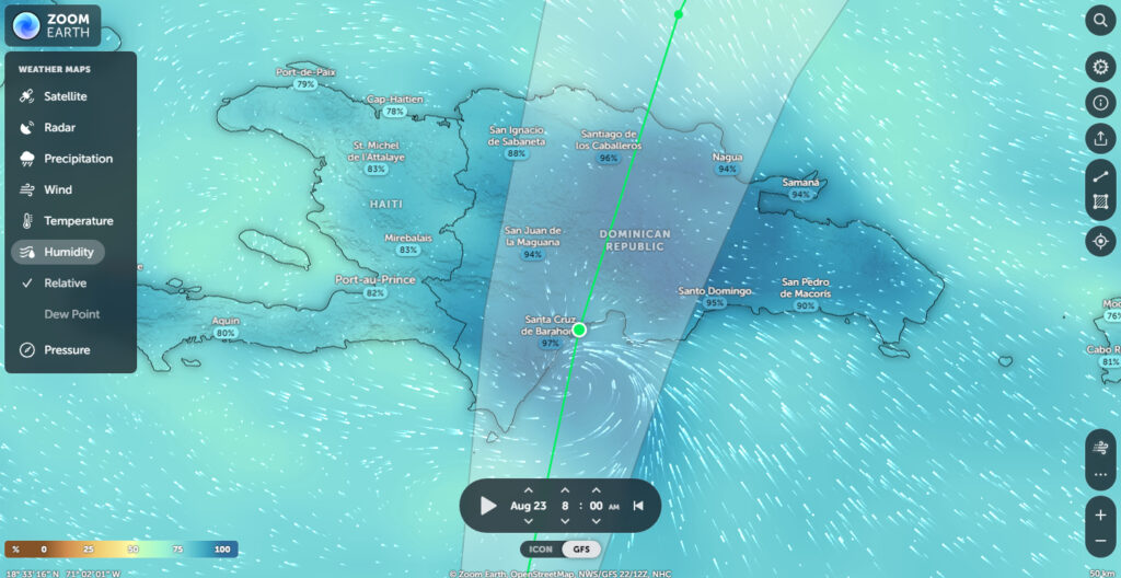 Esta es la hora en la que la Tormenta Franklin tocará suelo dominicano