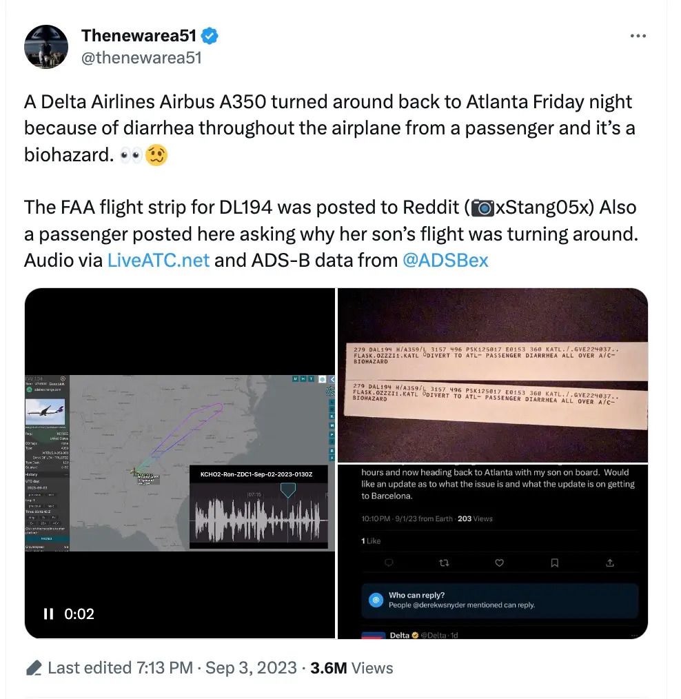 Vuelo de Delta realizó aterrizaje de emergencia por diarrea de un pasajero