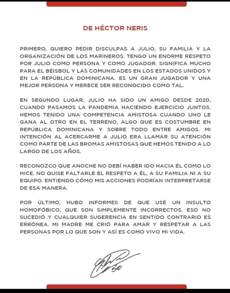 MLB investiga "insultos homofóbicos" de Héctor Neris a Julio Rodríguez