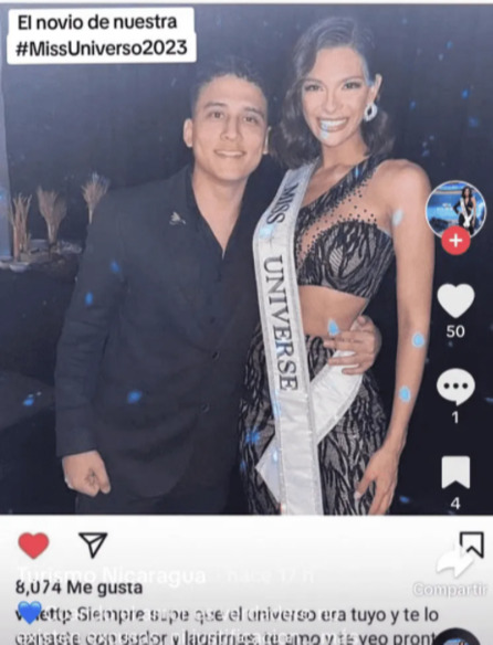 Critican por "feo" al novio de la Miss Universo 2023, Sheynnis Palacios