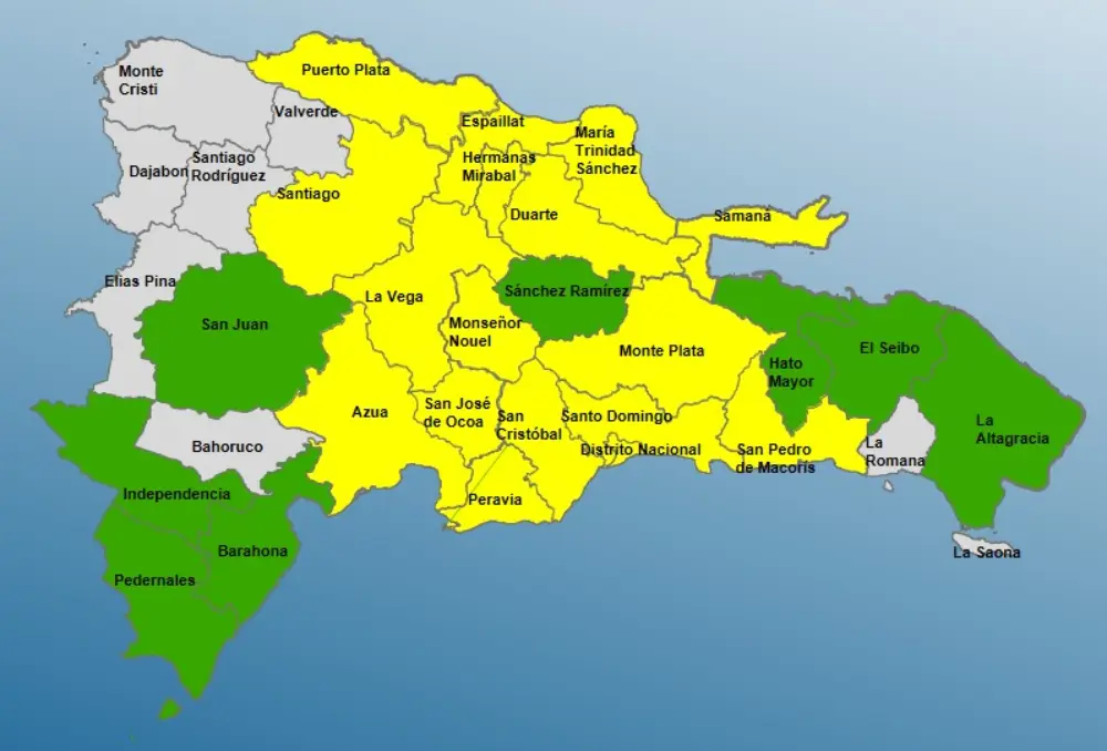 COE mantiene 25 provincias en alerta y modifica alerta roja en la capital